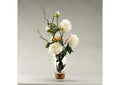 174036 Large White Peonies in Glass Vase
