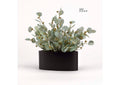 194007 Seeded Eucalyptus in Oval Metal Planter