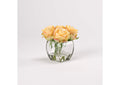 212199 Yellow Natural Touch Roses in Glass Cube