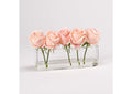 212202 Light Pink Roses in Short Rectangle Glass