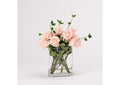 212208 Light Pink Roses in Glass Vase