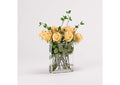 212211 Yellow Roses in Glass Vase