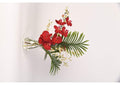 217034 Red Orchids With Palm Fronds in Glass Vase