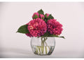 219019 Burgundy Dahlia in Glass Cube