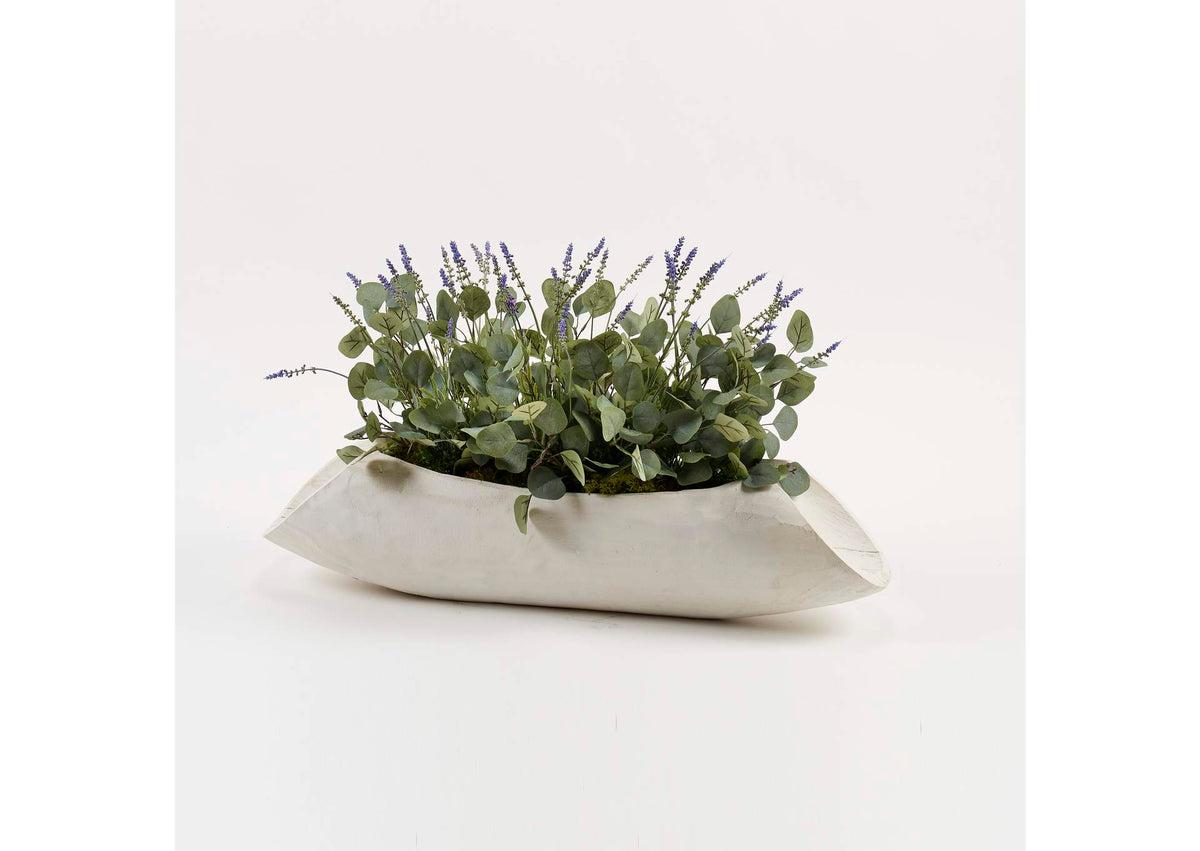 221025 Lavender and Eucalyptus in Light Tan Wood Log