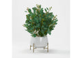 229011 Poppel Spray in Small White Bowl With Gold Stand