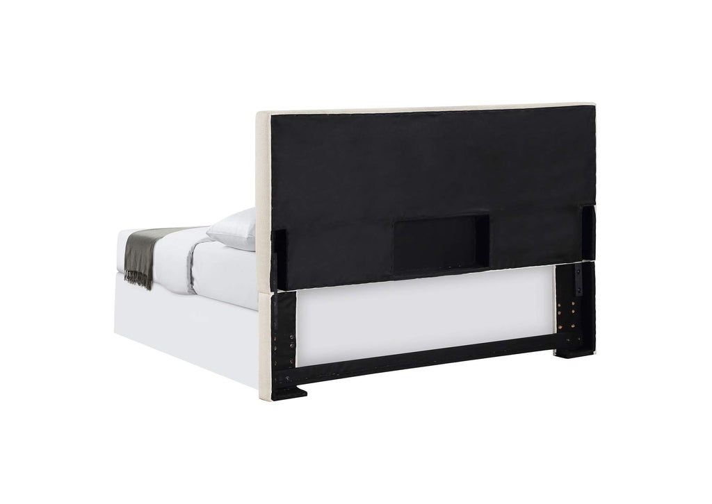 315980QF Pirro Upholstered Queen or Full Panel Headboard Sand