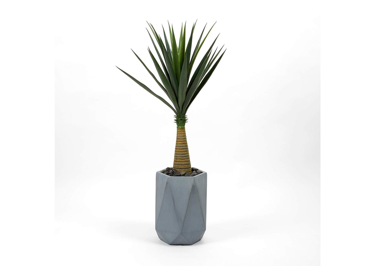 321210 Sisal Tree in Grey Geometric Planter