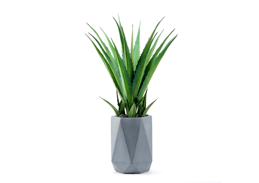 321250 42" Succulent in Small Grey Geometric Planter