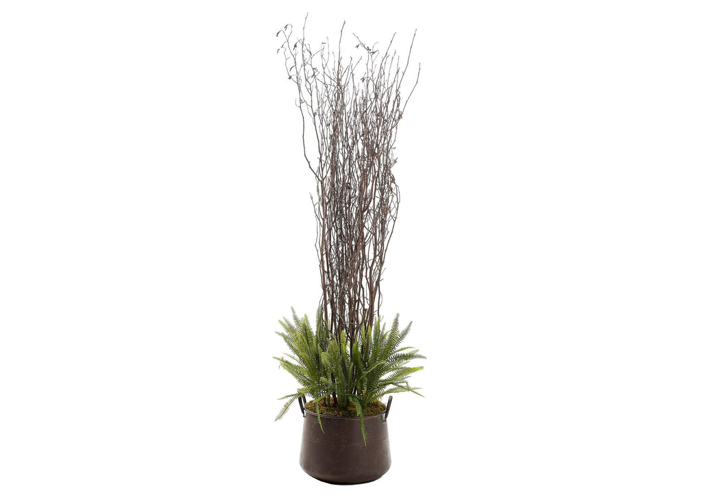 323600 6.5' Boston Fern Tree in Copper Planter