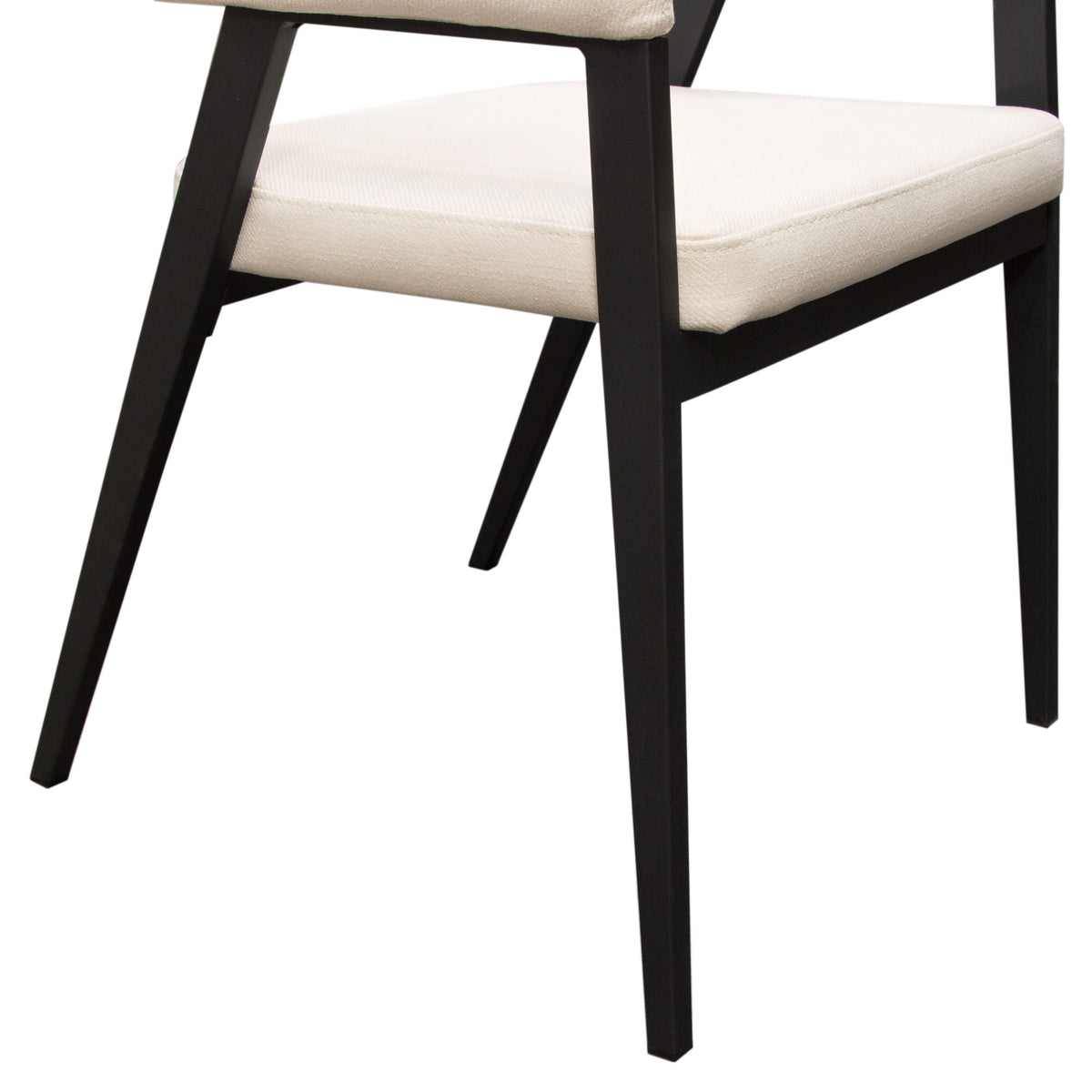 Adele Set of Two Dining/Accent Chairs in Cream Fabric w/ Black Powder Coated Metal Frame by Diamond Sofa