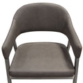 Adele Set of Two Dining/Accent Chairs in Grey Leatherette w/ Brushed Stainless Steel Leg by Diamond Sofa
