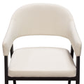 Adele Set of Two Counter Height Chairs in Cream Fabric w/ Black Powder Coated Metal Frame by Diamond Sofa