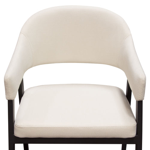Adele Set of Two Counter Height Chairs in Cream Fabric w/ Black Powder Coated Metal Frame by Diamond Sofa