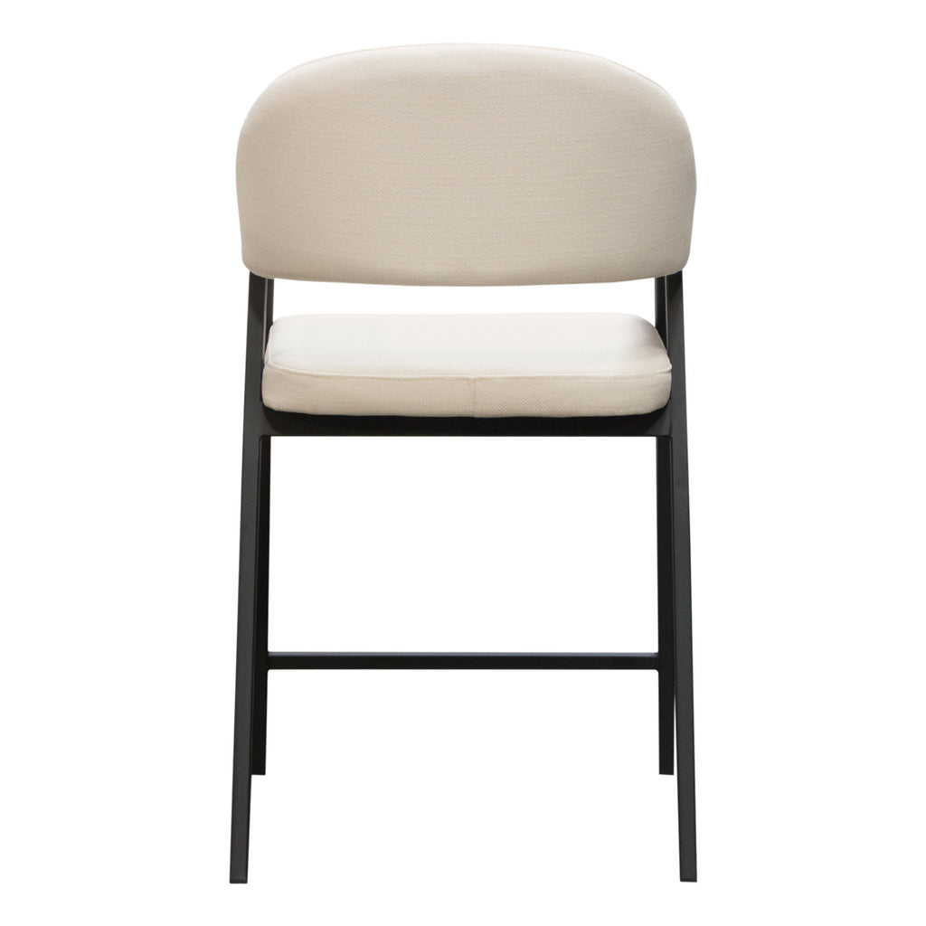 Adele Set of Two Counter Height Chairs in Cream Fabric w/ Black Powder Coated Metal Frame by Diamond Sofa