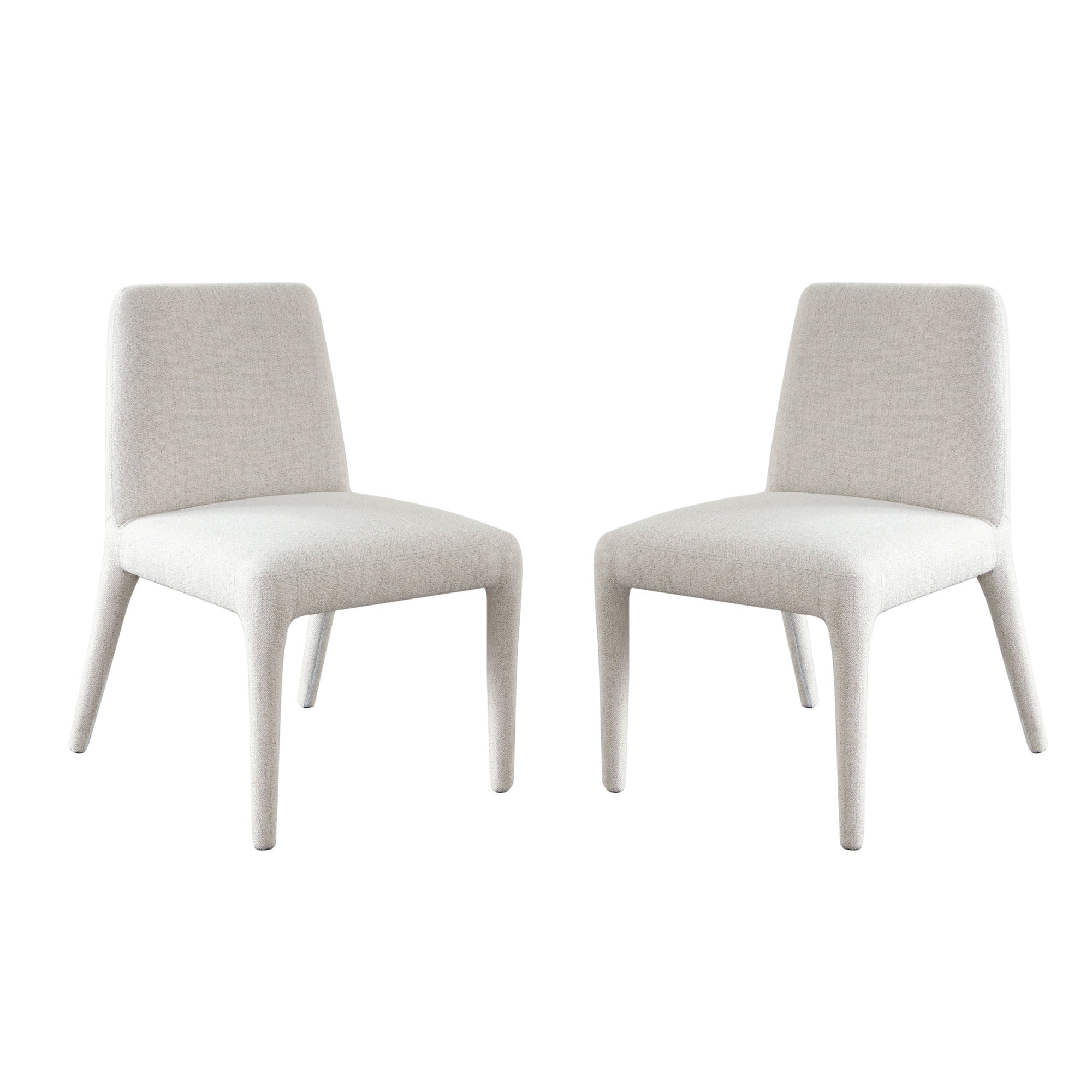 Alba Set of Two Dining/Accent Chairs in Oat Polyester Fabric w/ Wrapped Leg by Diamond Sofa