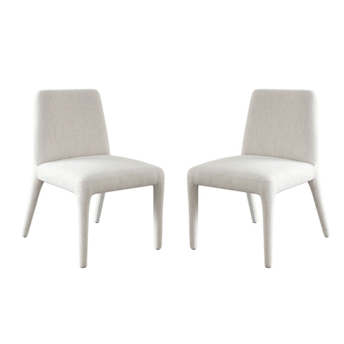 Alba Set of Two Dining/Accent Chairs in Oat Polyester Fabric w/ Wrapped Leg by Diamond Sofa