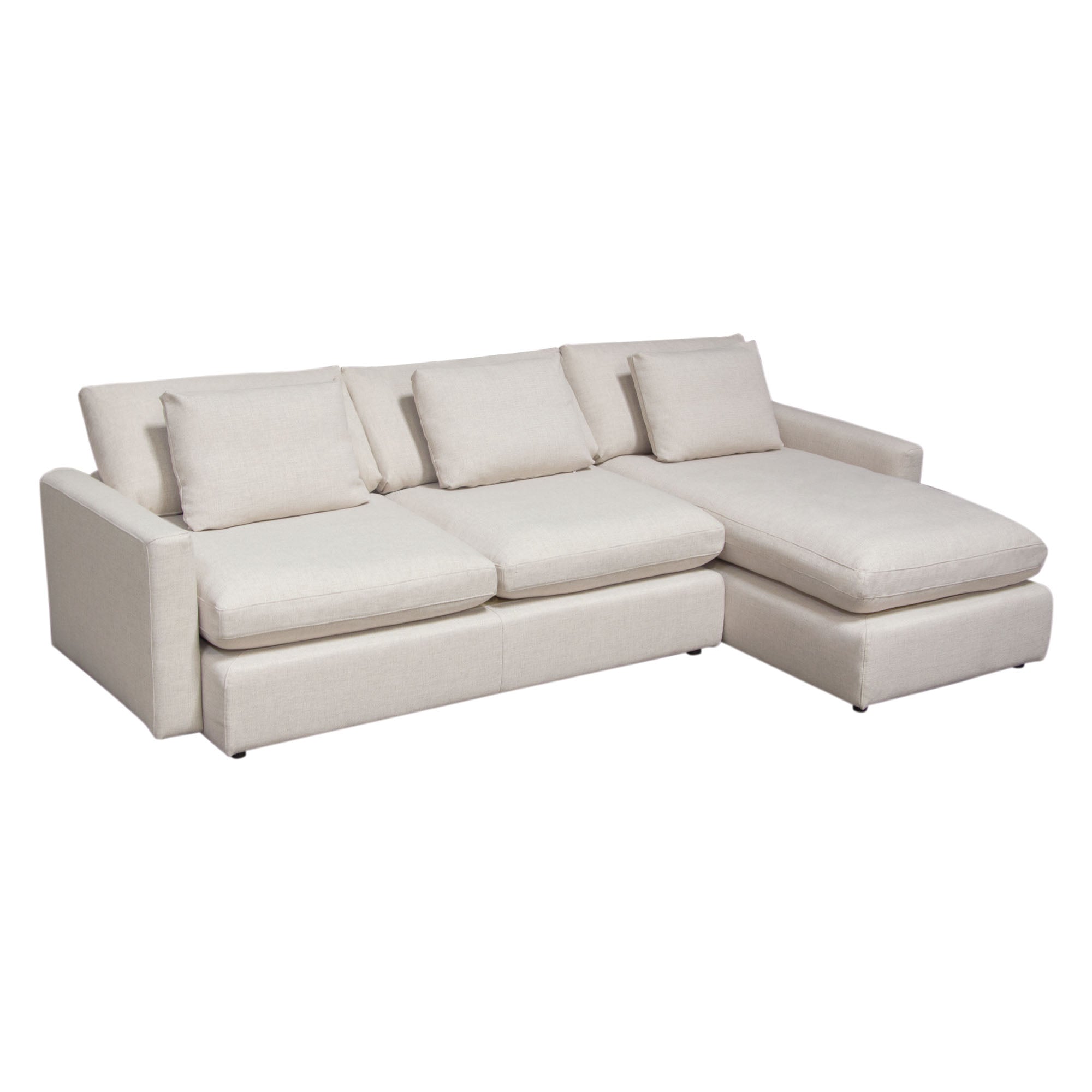 Arcadia 2PC Reversible Chaise Sectional w/ Feather Down Seating in Cream Fabric by Diamond Sofa