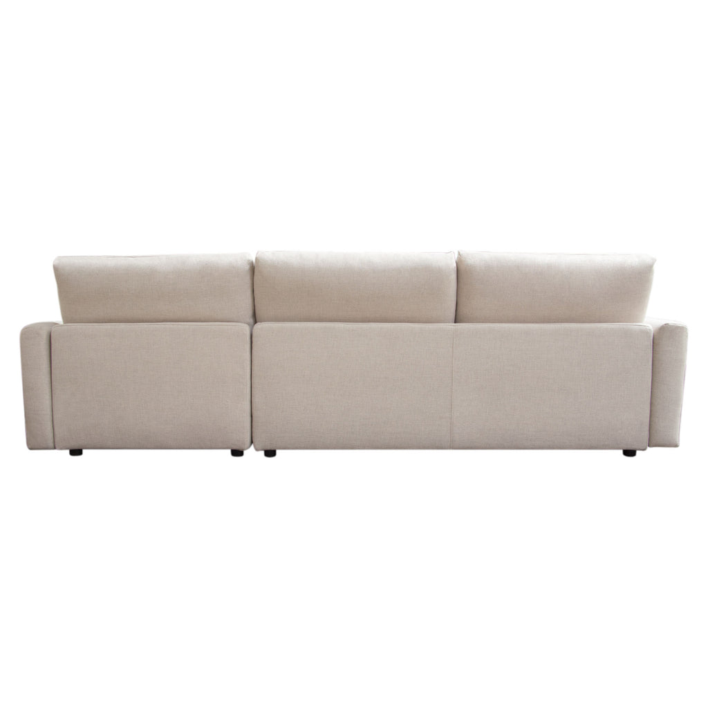 Arcadia 2PC Reversible Chaise Sectional w/ Feather Down Seating in Cream Fabric by Diamond Sofa