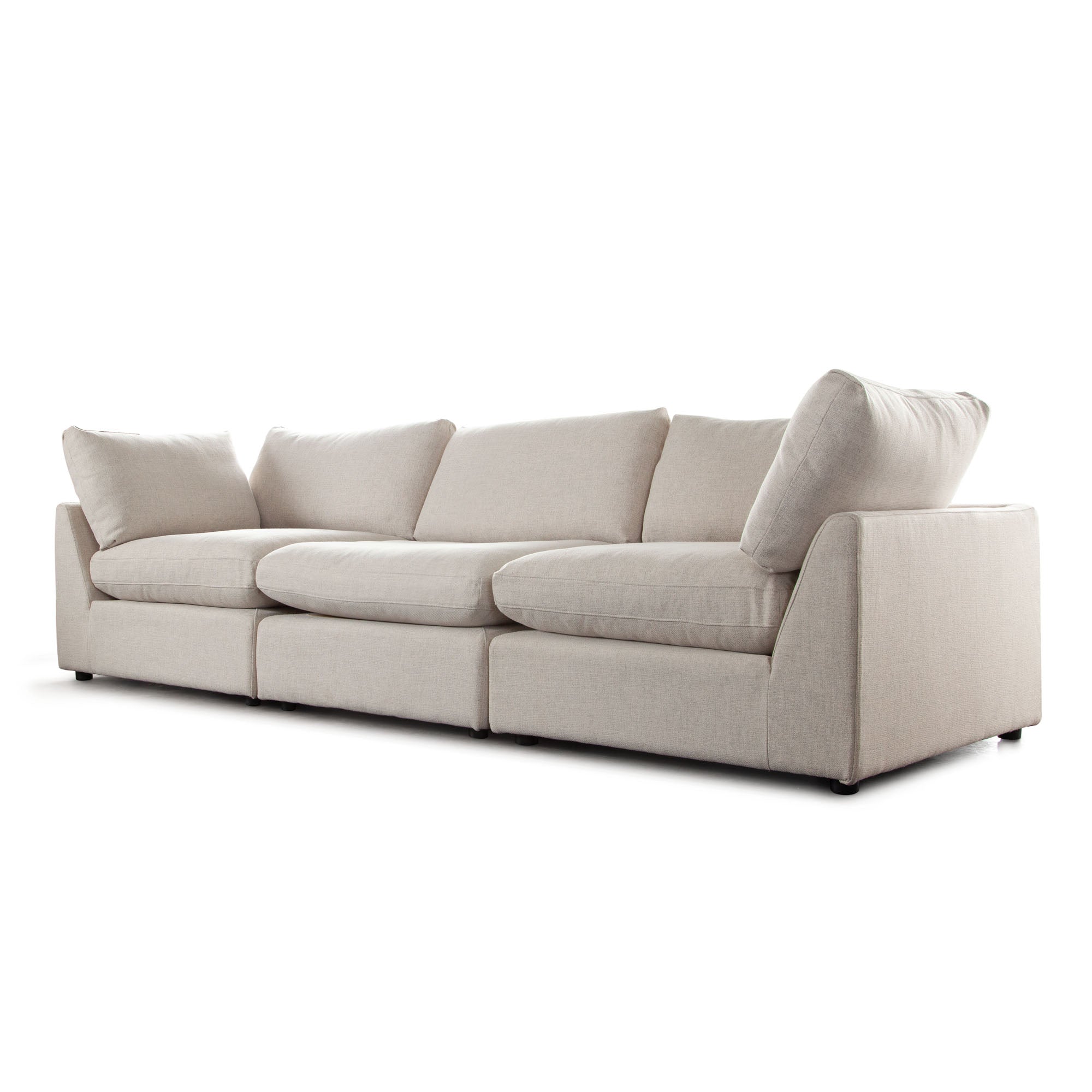 Arcadia 3PC Corner Sectional w/ Feather Down Seating in Cream Fabric by Diamond Sofa
