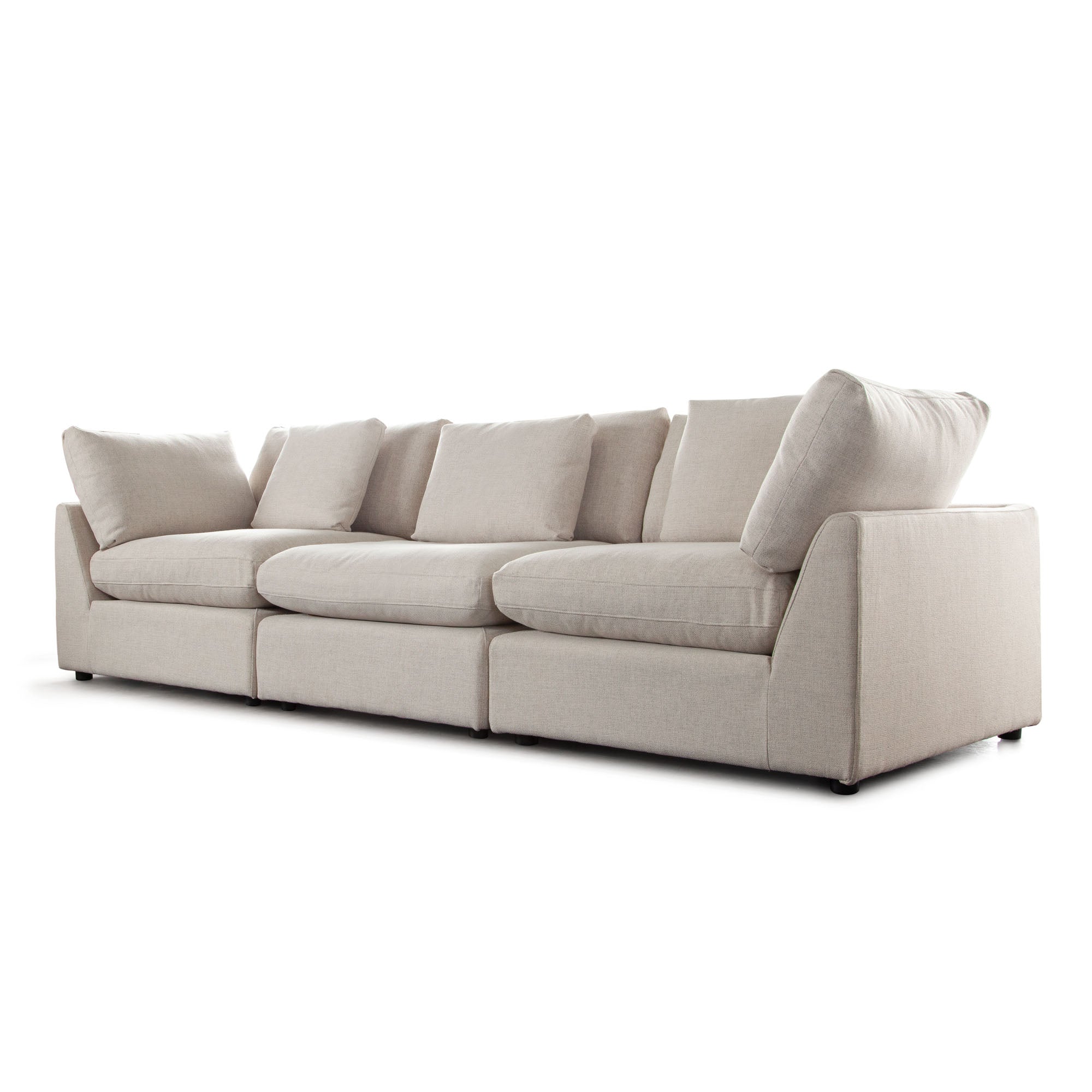 Arcadia 3PC Corner Sectional w/ Feather Down Seating in Cream Fabric by Diamond Sofa