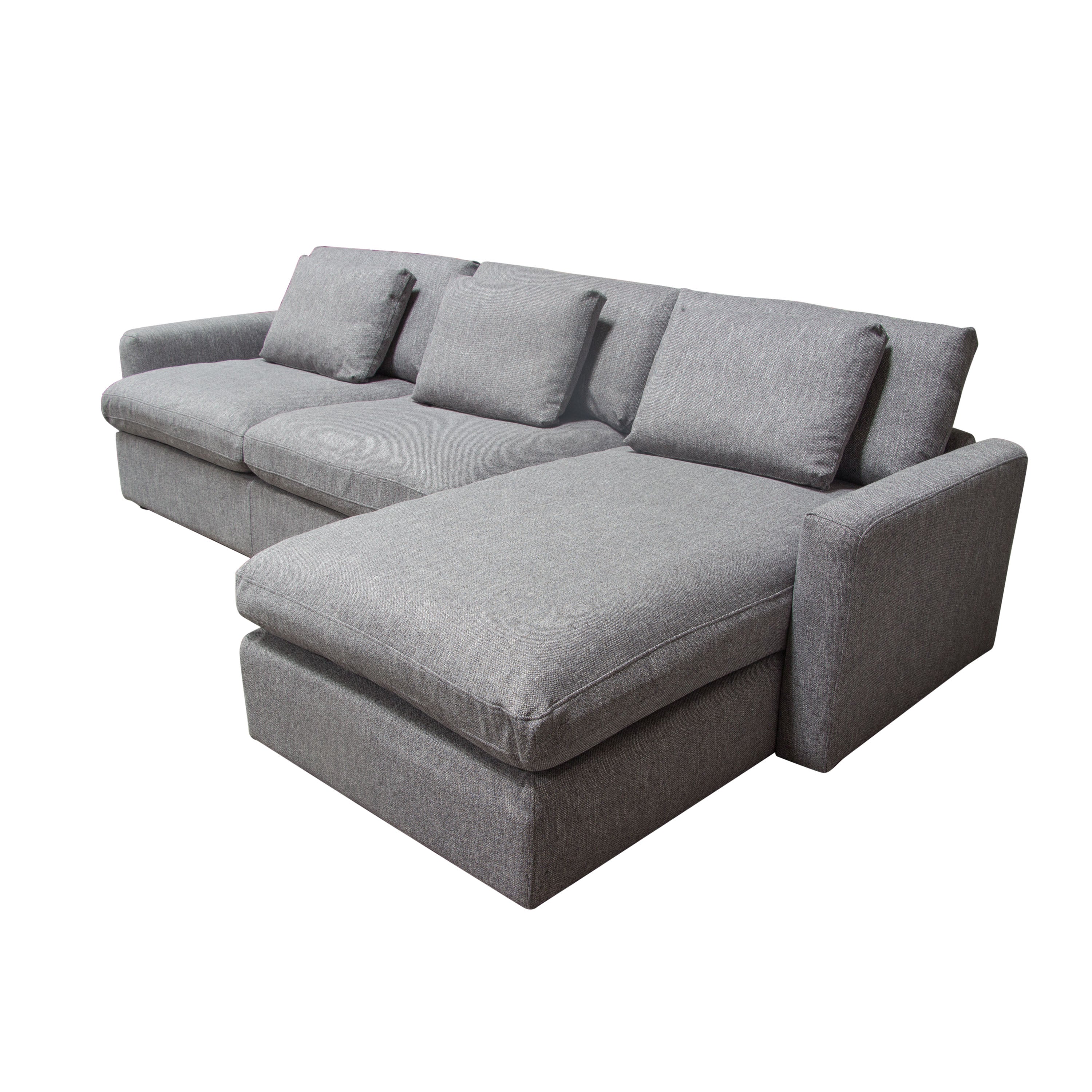 Arcadia 2PC Reversible Chaise Sectional w/ Feather Down Seating in Grey Fabric by Diamond Sofa
