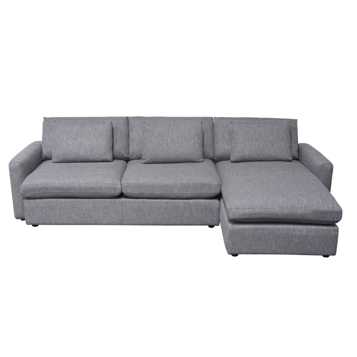 Arcadia 2PC Reversible Chaise Sectional w/ Feather Down Seating in Grey Fabric by Diamond Sofa