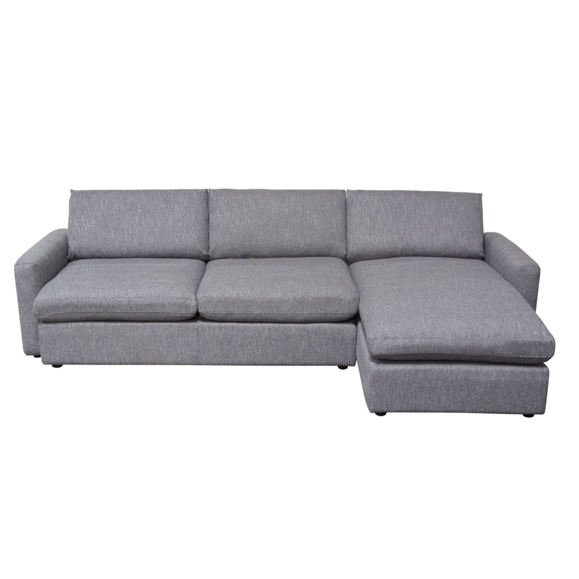 Arcadia 2PC Reversible Chaise Sectional w/ Feather Down Seating in Grey Fabric by Diamond Sofa