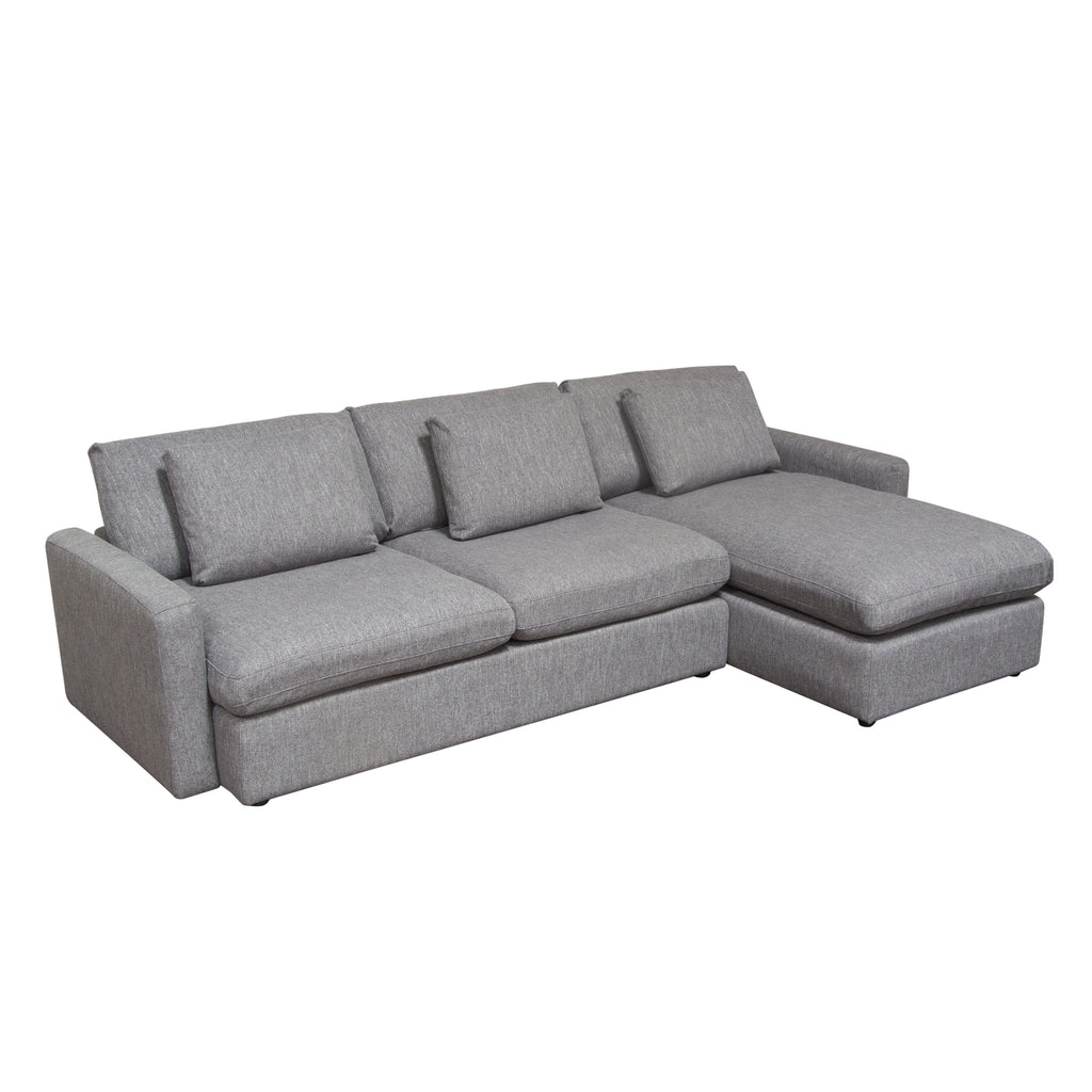 Arcadia 2PC Reversible Chaise Sectional w/ Feather Down Seating in Grey Fabric by Diamond Sofa