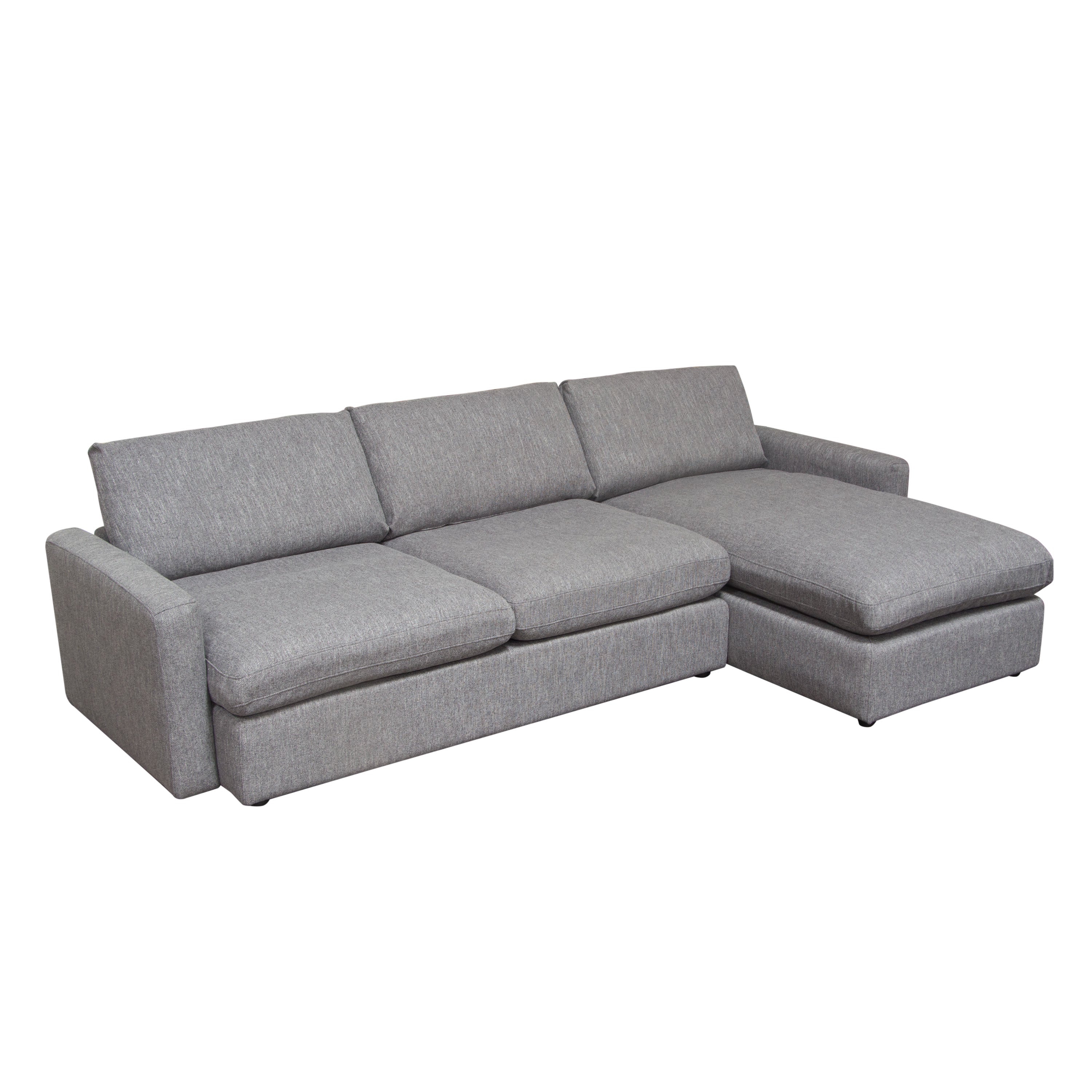 Arcadia 2PC Reversible Chaise Sectional w/ Feather Down Seating in Grey Fabric by Diamond Sofa