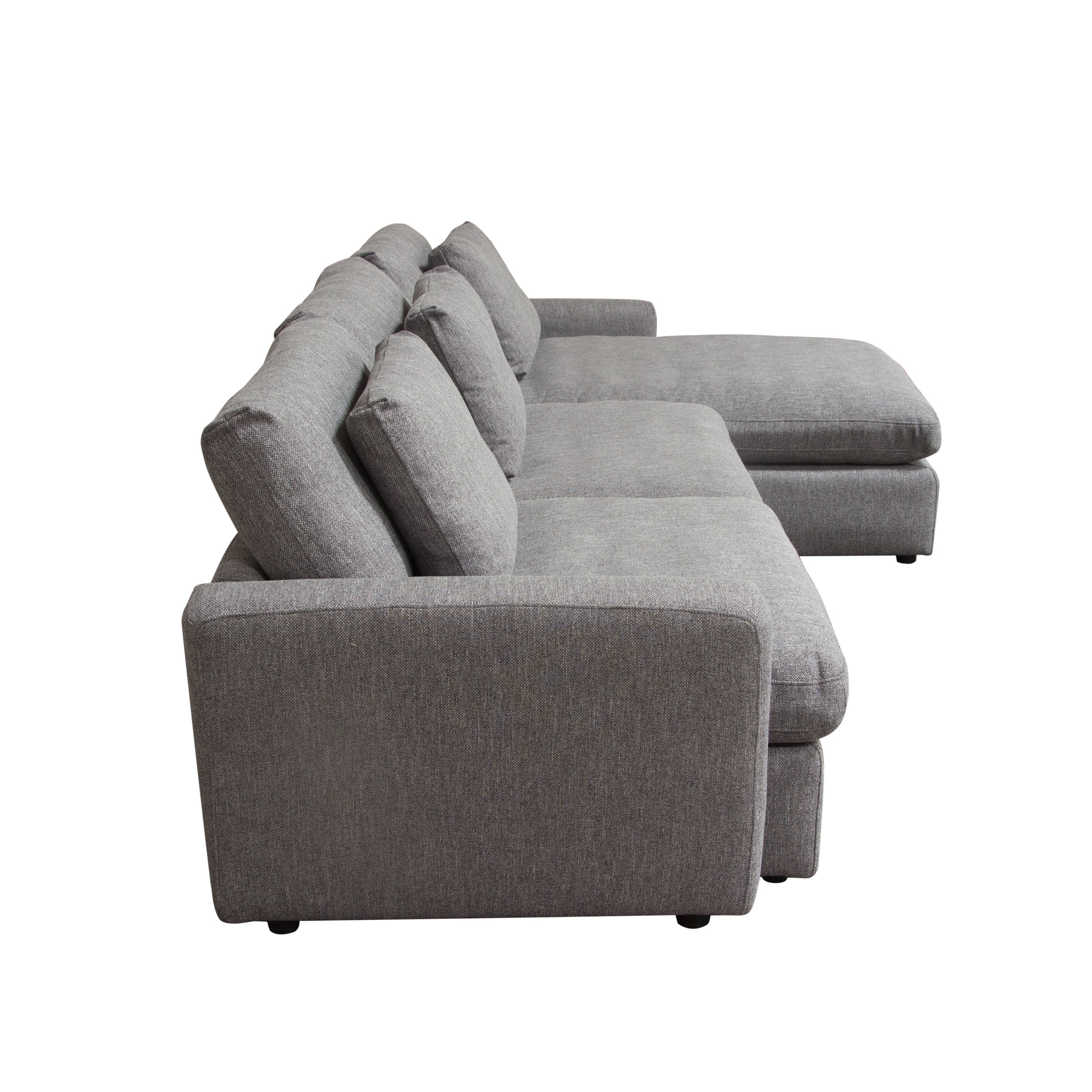 Arcadia 2PC Reversible Chaise Sectional w/ Feather Down Seating in Grey Fabric by Diamond Sofa