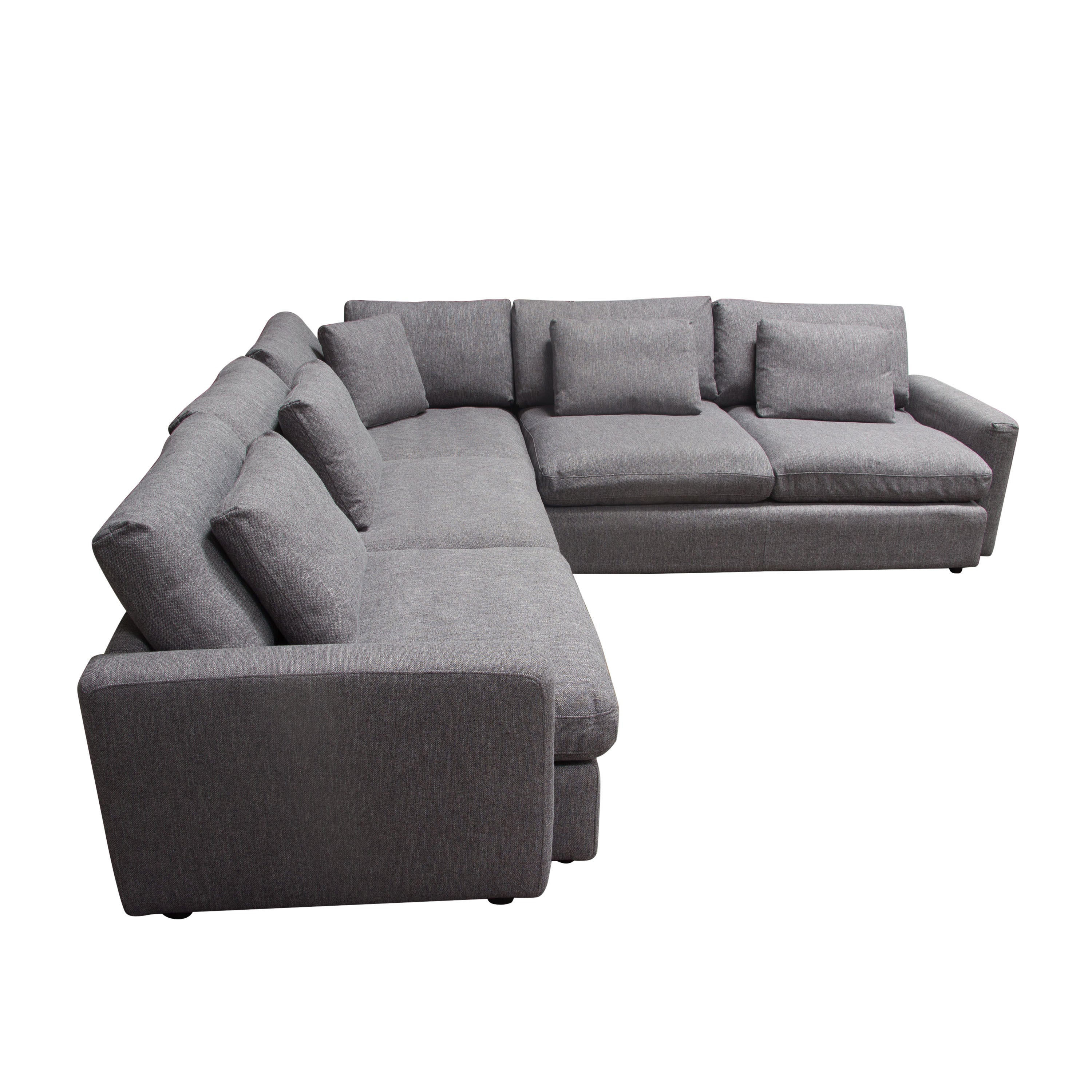 Arcadia 3PC Corner Sectional w/ Feather Down Seating in Grey Fabric by Diamond Sofa