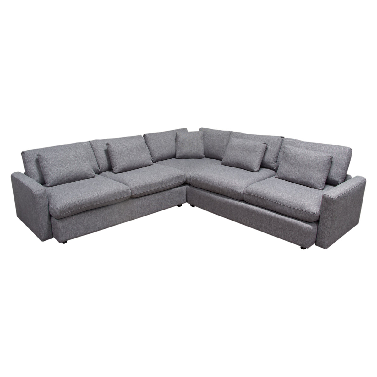 Arcadia 3PC Corner Sectional w/ Feather Down Seating in Grey Fabric by Diamond Sofa