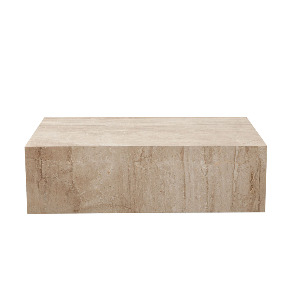 Ark Rectangle Cocktail Table in Genuine Beige Marble by Diamond Sofa