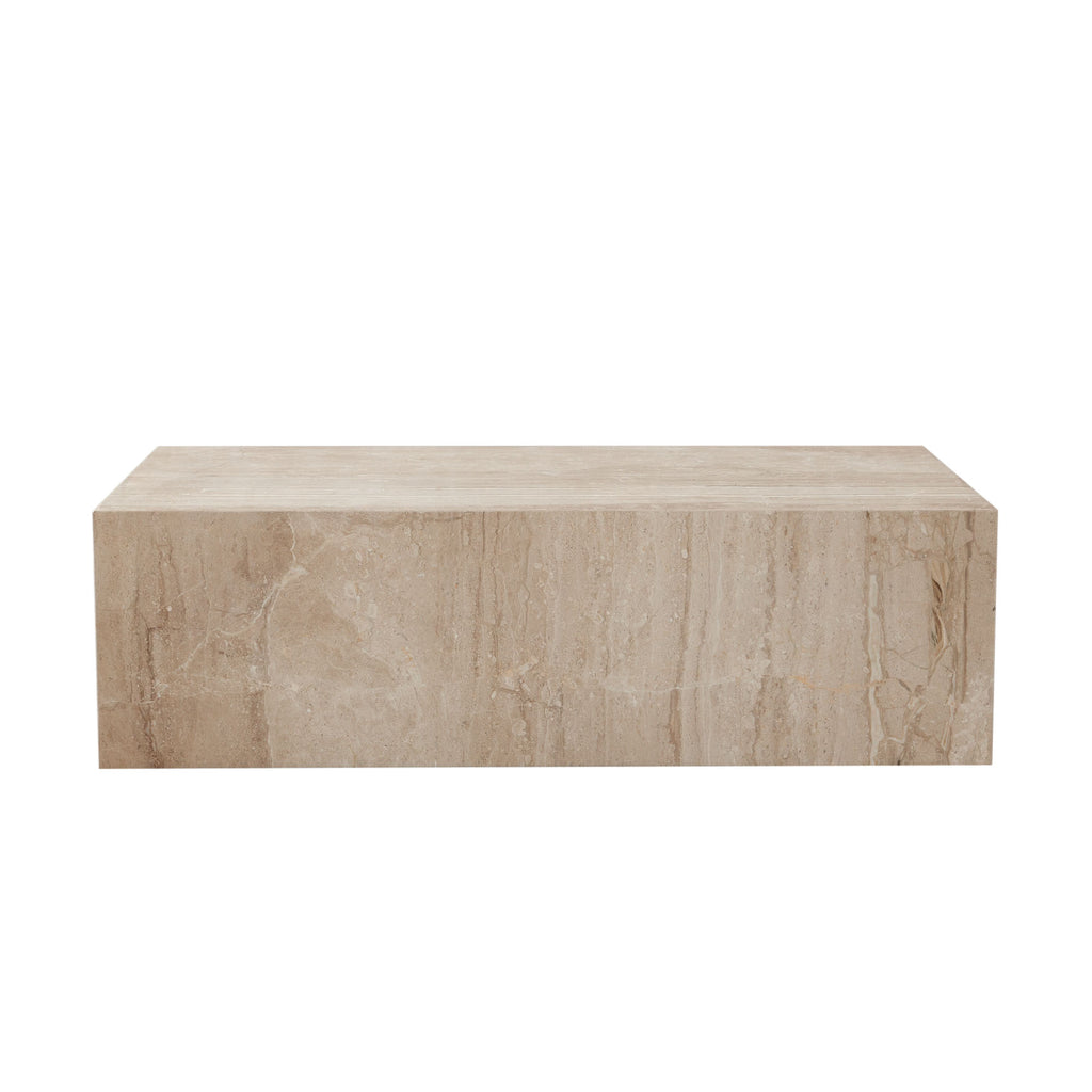 Ark Rectangle Cocktail Table in Genuine Beige Marble by Diamond Sofa