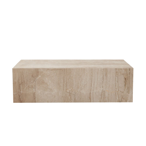 Ark Rectangle Cocktail Table in Genuine Beige Marble by Diamond Sofa