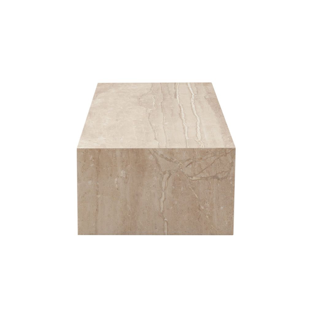 Ark Rectangle Cocktail Table in Genuine Beige Marble by Diamond Sofa