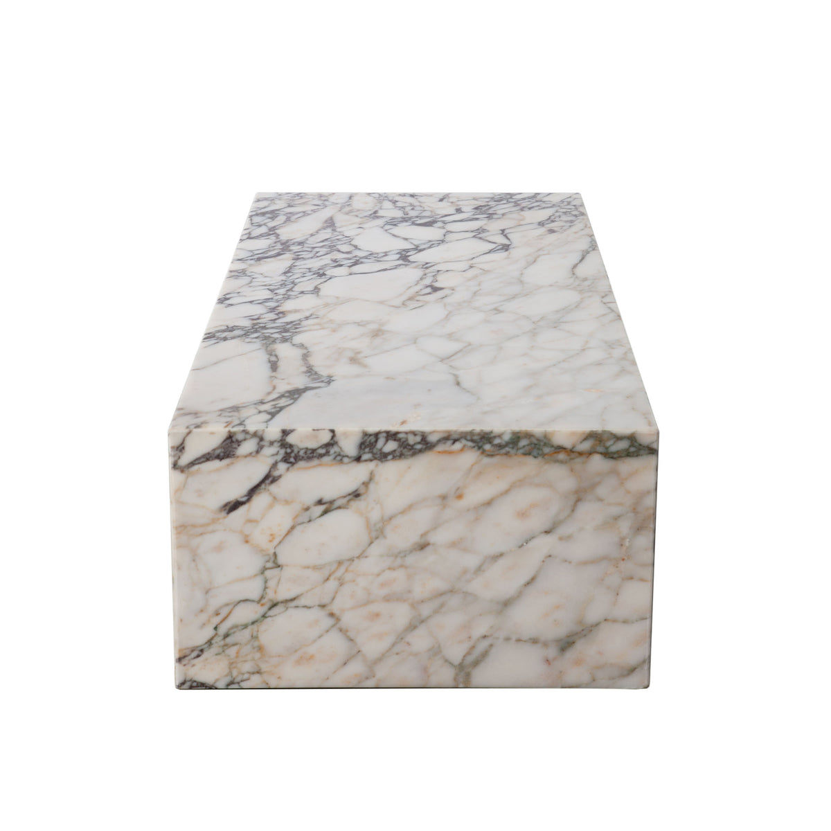 Ark Rectangle Cocktail Table in Genuine Viola Marble by Diamond Sofa
