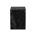 Ark Square Pedestal End Table in Genuine Black Marble by Diamond Sofa