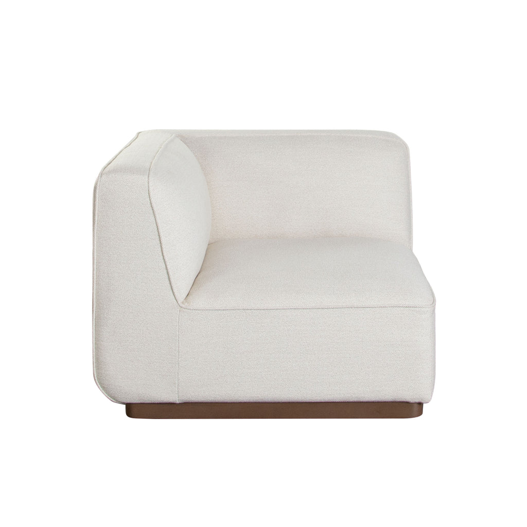 Aspen 5PC Corner Sectional in Cream Polyester Fabric with Wood Trim by Diamond Sofa