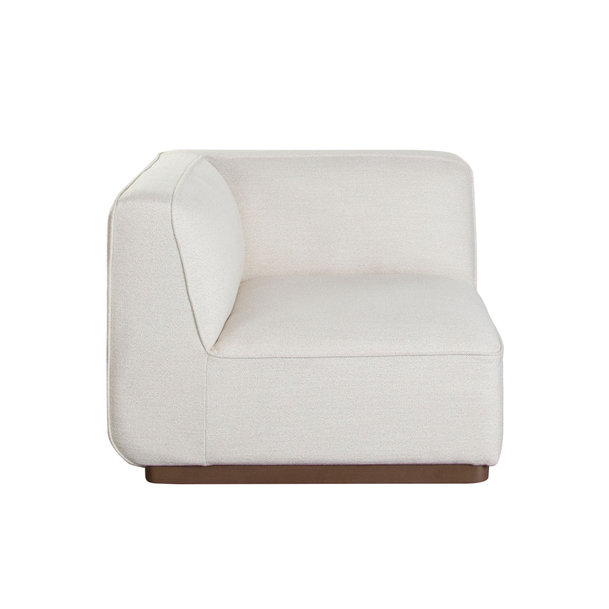 Aspen 5PC Corner Sectional in Cream Polyester Fabric with Wood Trim by Diamond Sofa