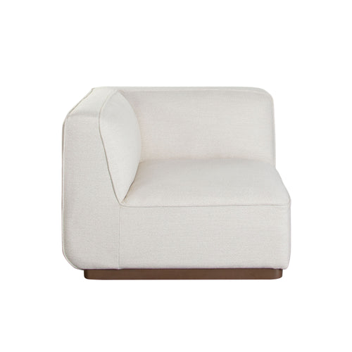 Aspen 5PC Corner Sectional in Cream Polyester Fabric with Wood Trim by Diamond Sofa
