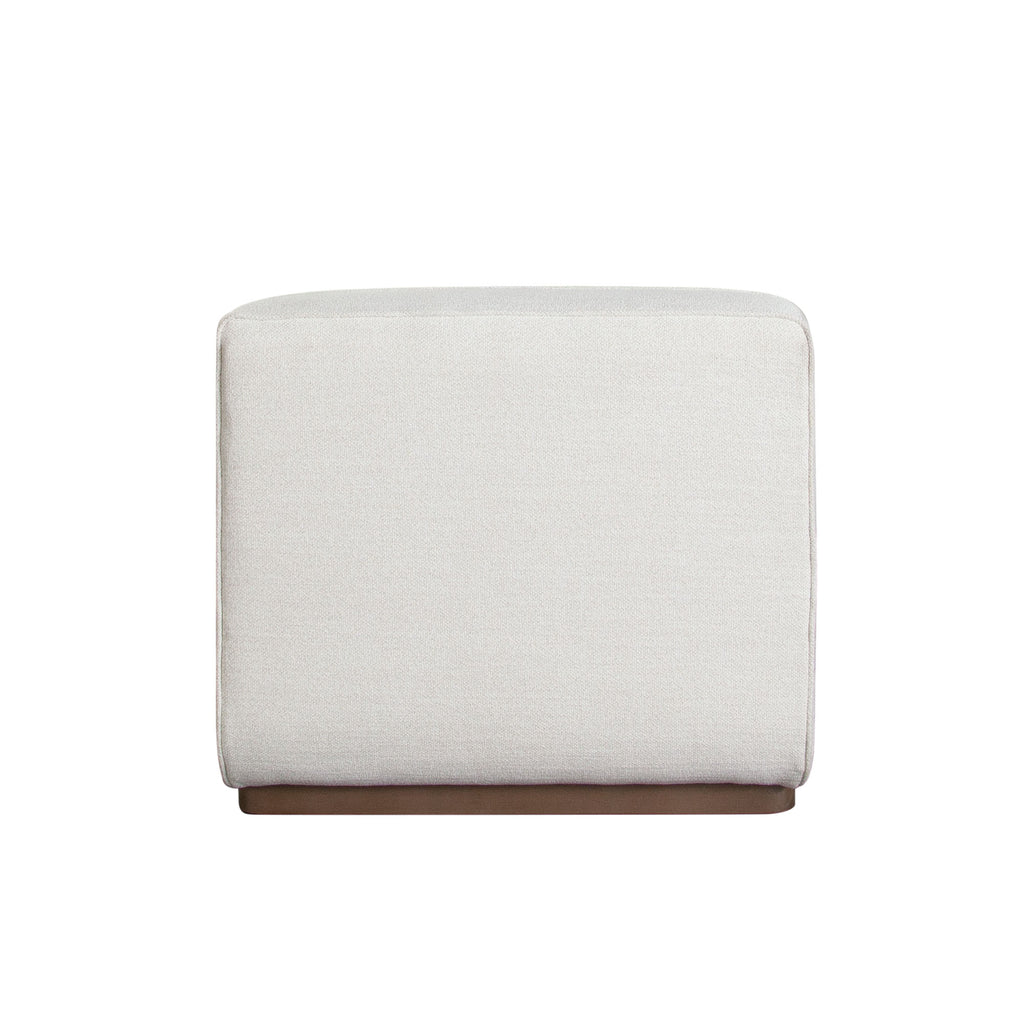 Aspen Armless Chair in Cream Polyester Fabric with Wood Trim by Diamond Sofa