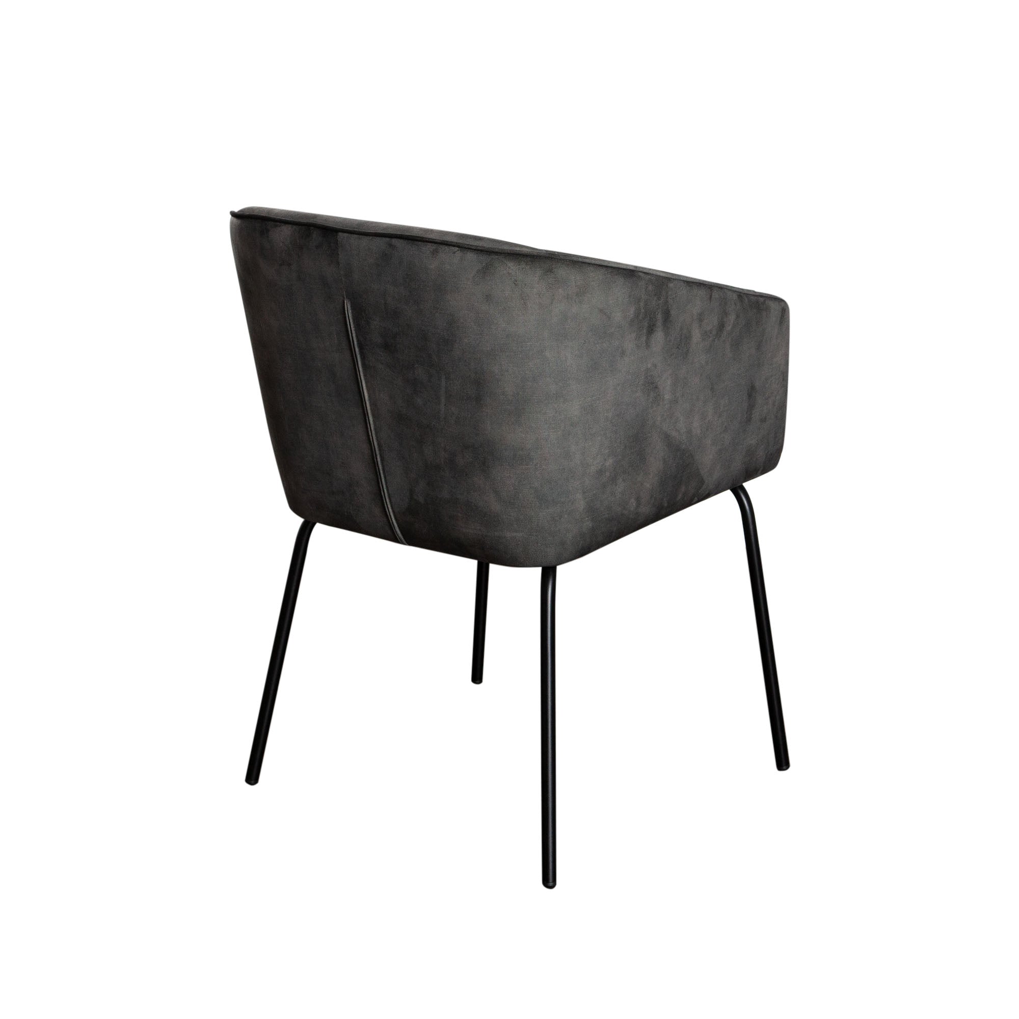 Avery Set of (2) Dining Chairs in Textured Grey Velvet w/ Black Metal Leg by Diamond Sofa