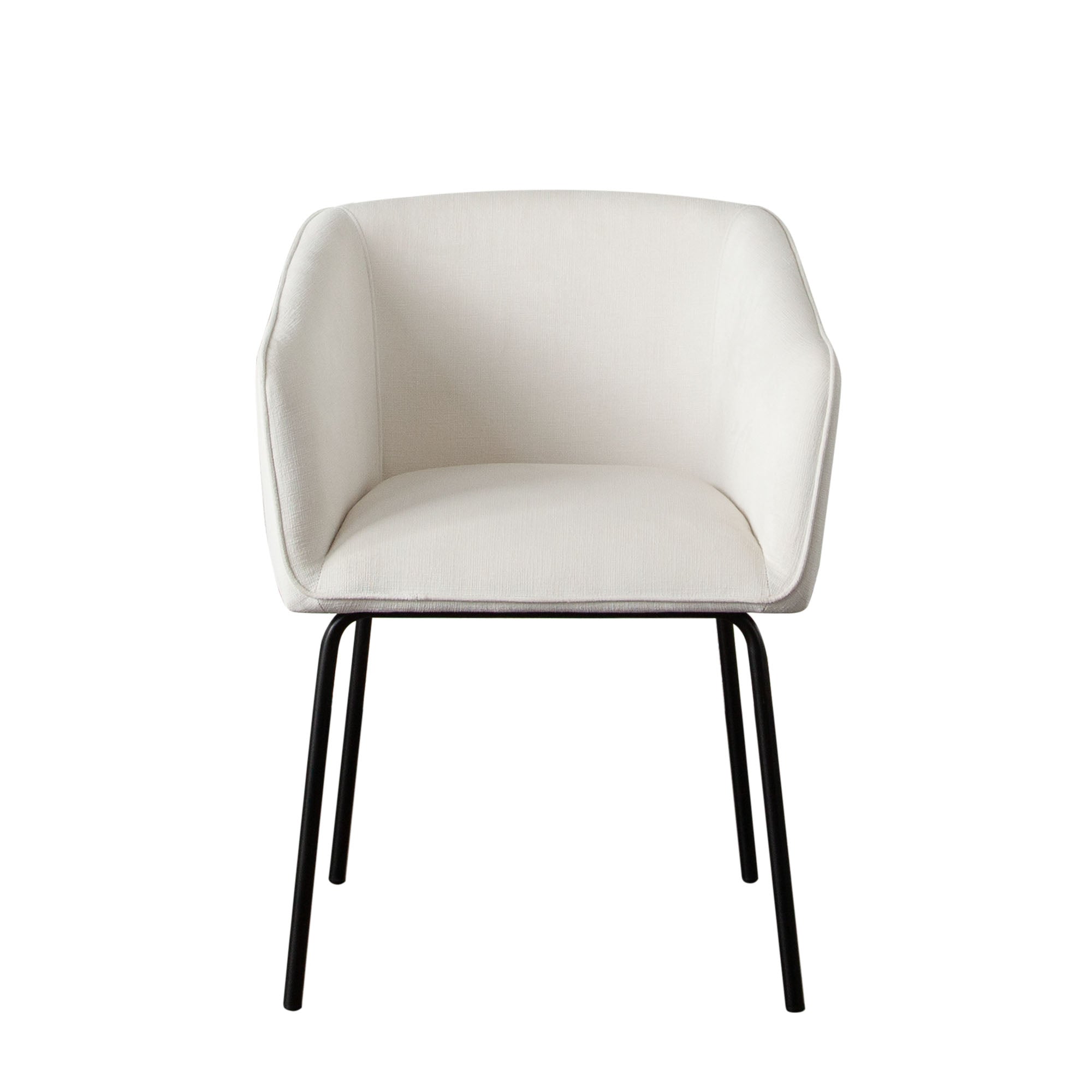 Avery Set of (2) Dining Chairs in Mist White Performance Fabric w/ Black Metal Leg by Diamond Sofa