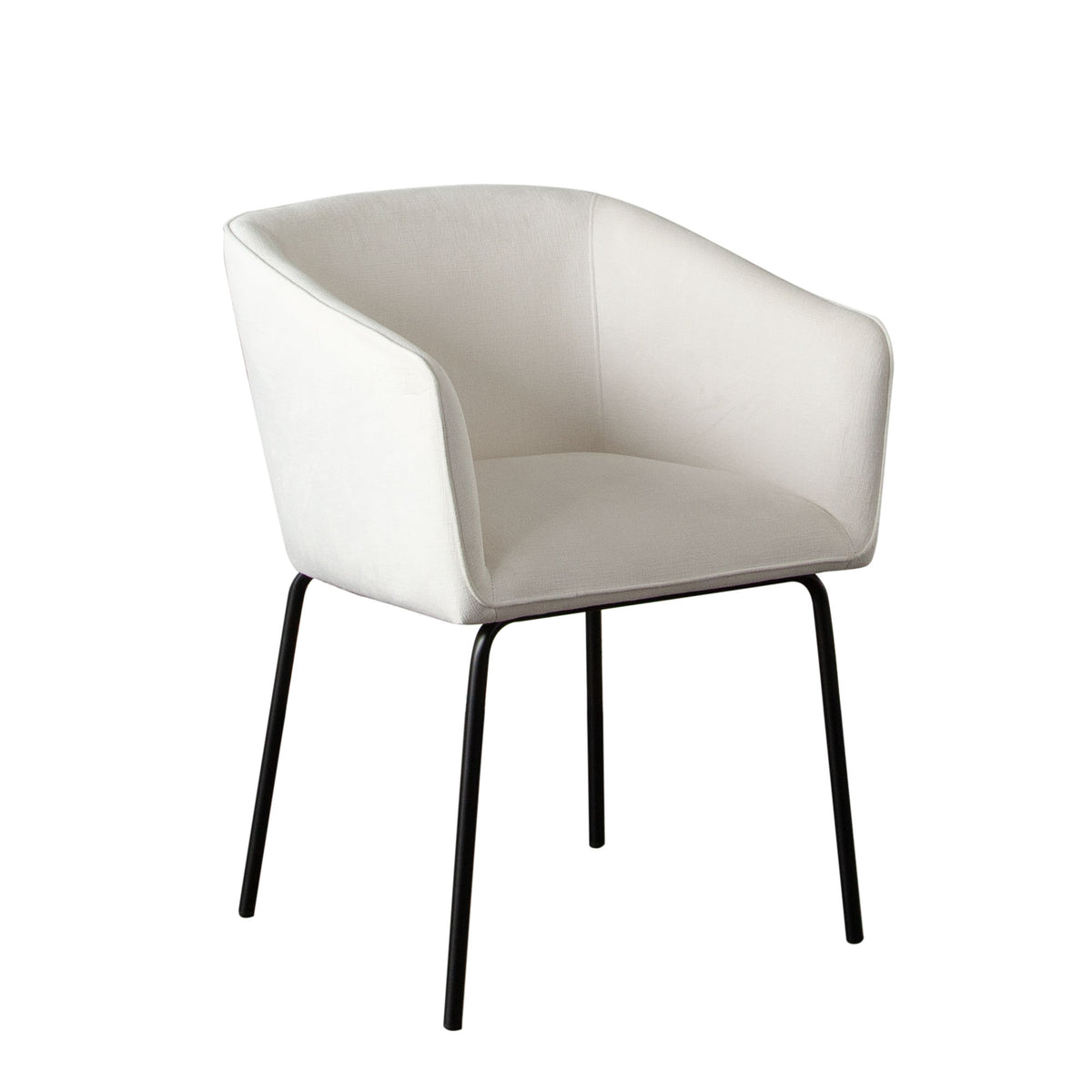 Avery Set of (2) Dining Chairs in Mist White Performance Fabric w/ Black Metal Leg by Diamond Sofa