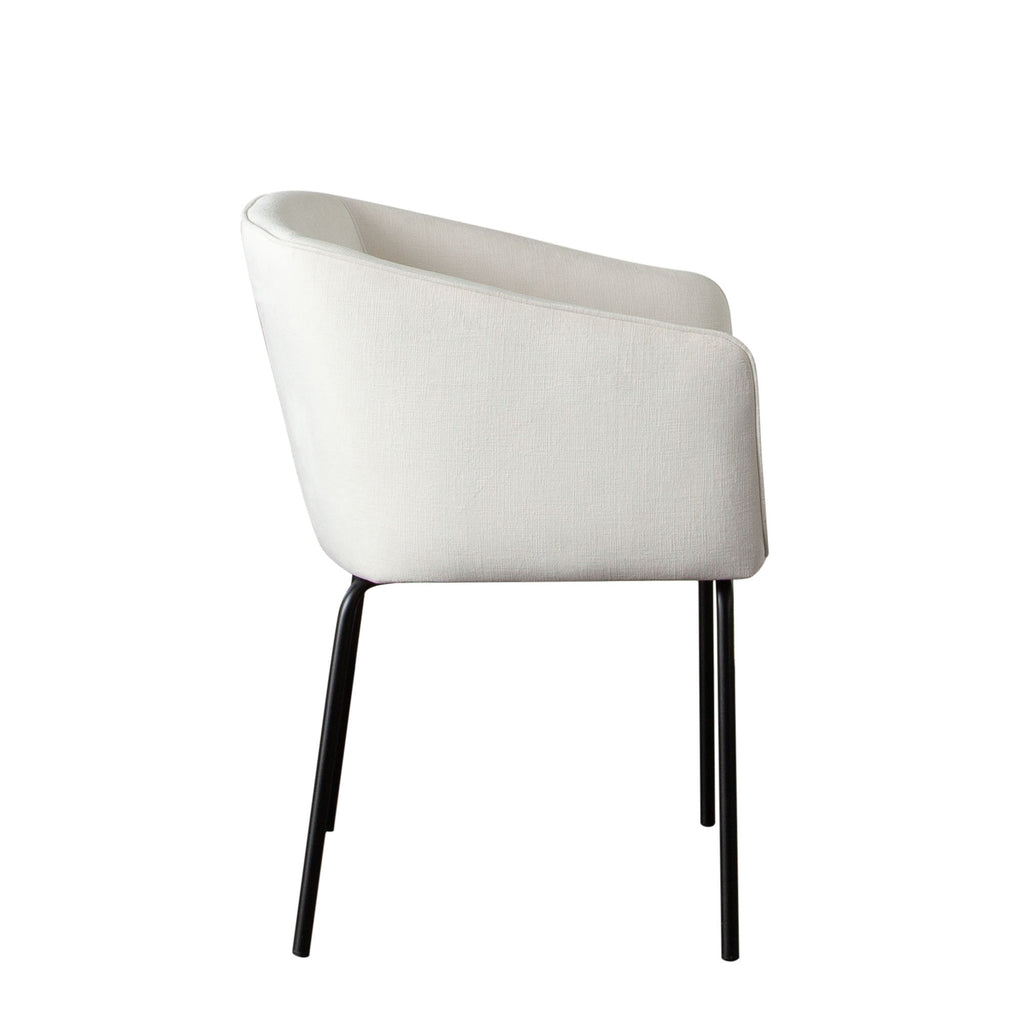 Avery Set of (2) Dining Chairs in Mist White Performance Fabric w/ Black Metal Leg by Diamond Sofa