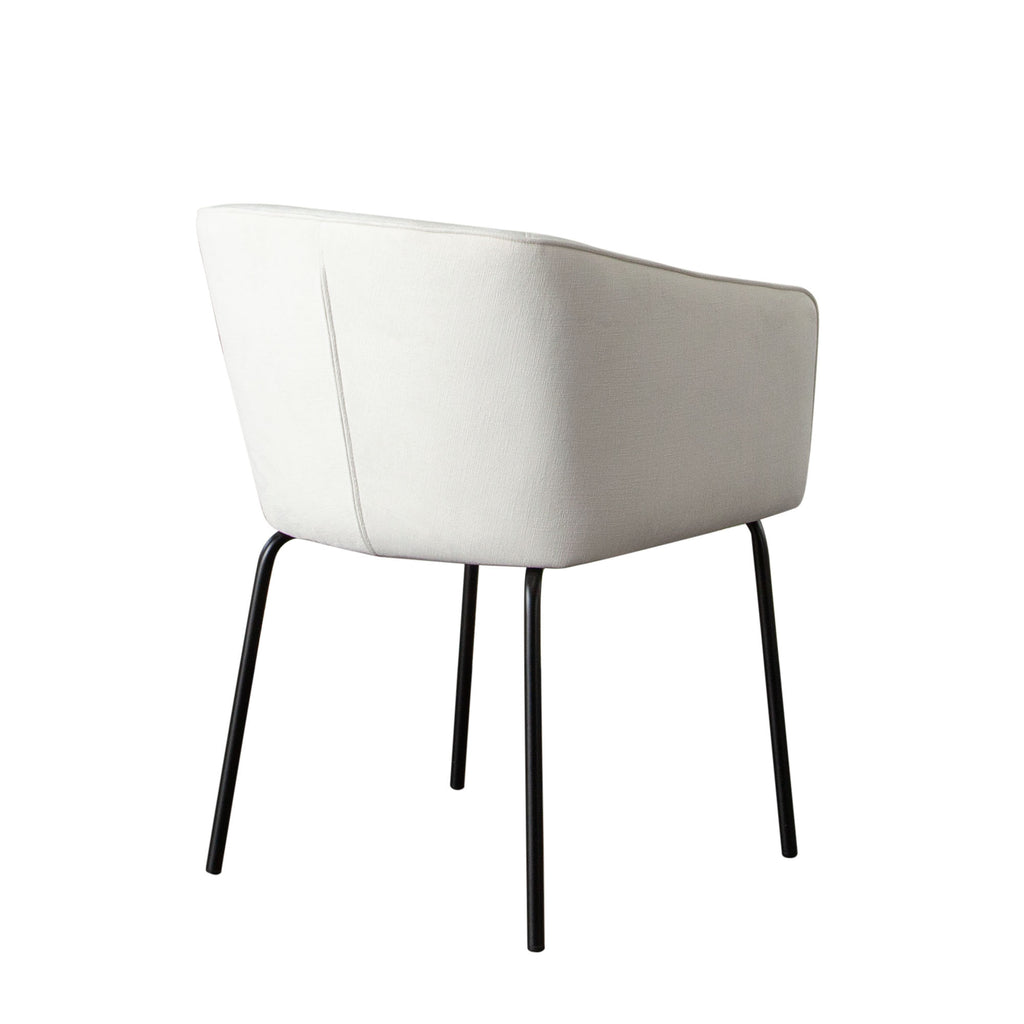 Avery Set of (2) Dining Chairs in Mist White Performance Fabric w/ Black Metal Leg by Diamond Sofa