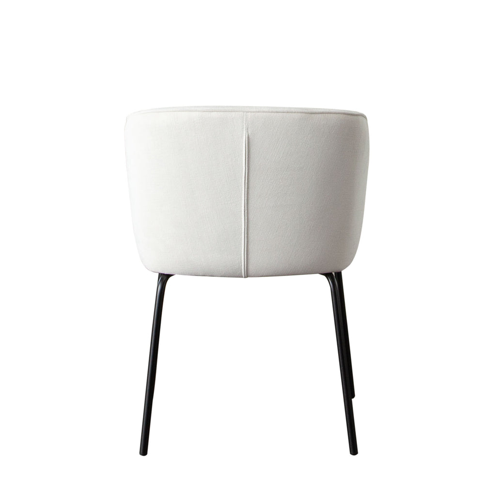Avery Set of (2) Dining Chairs in Mist White Performance Fabric w/ Black Metal Leg by Diamond Sofa