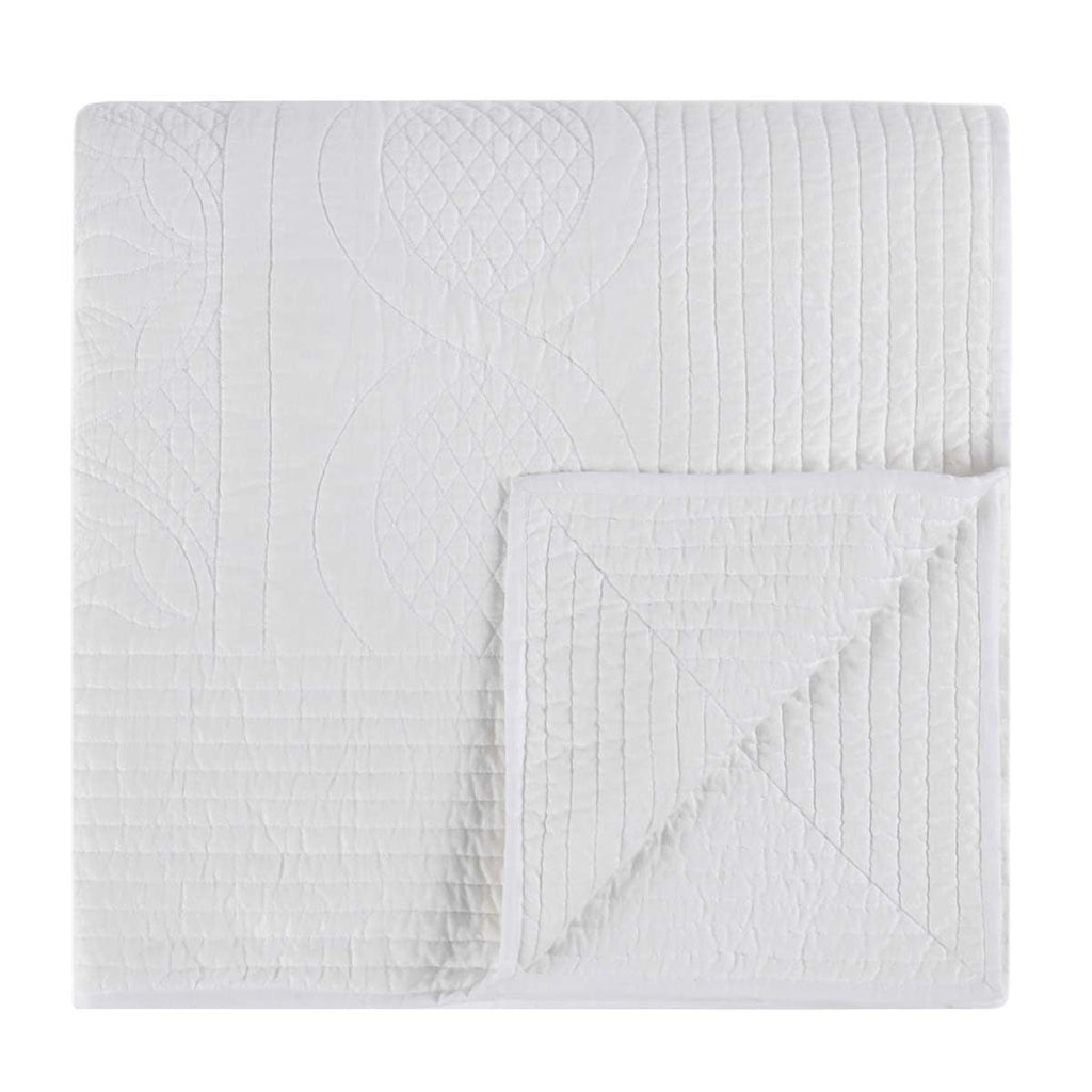 Anessa White 4pc King Quilt Set